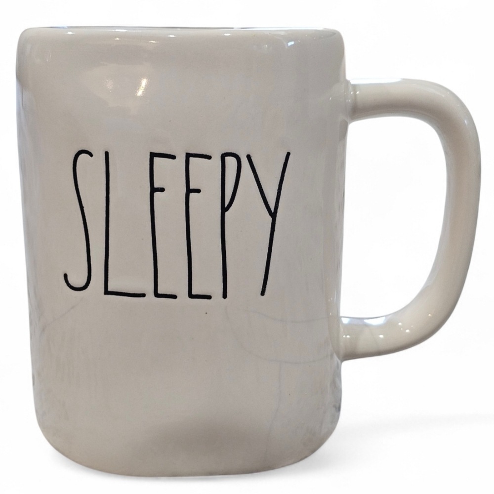 Rea Dunn Ceramic Mug with 'SLEEPY'. Slight Imperfections On Mug. Like New